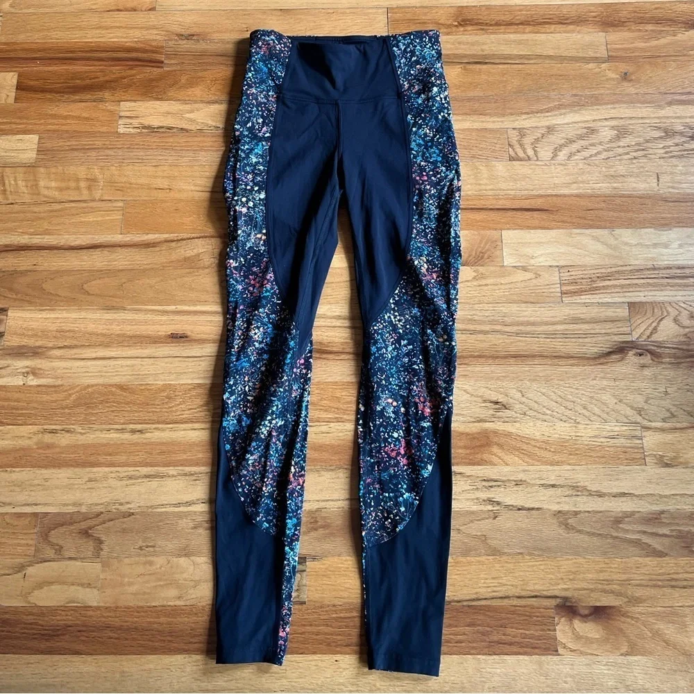 LULULEMON Wake and Train High Rise Flowerescent Leggings Tights 6